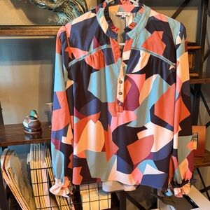 Fate Multicolor Abstract Blouse